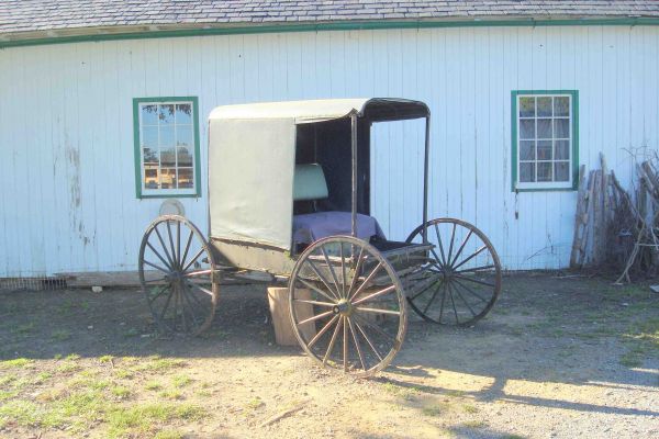 Une carriole dans le pays Amish, près de Lancaster